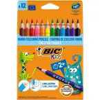 BIC Kids Evolution Triangle Colouring Pencils 12 Pack Cardboard Box