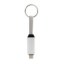 Keycab zilver  sleutelhanger 60W USB-C kabel 