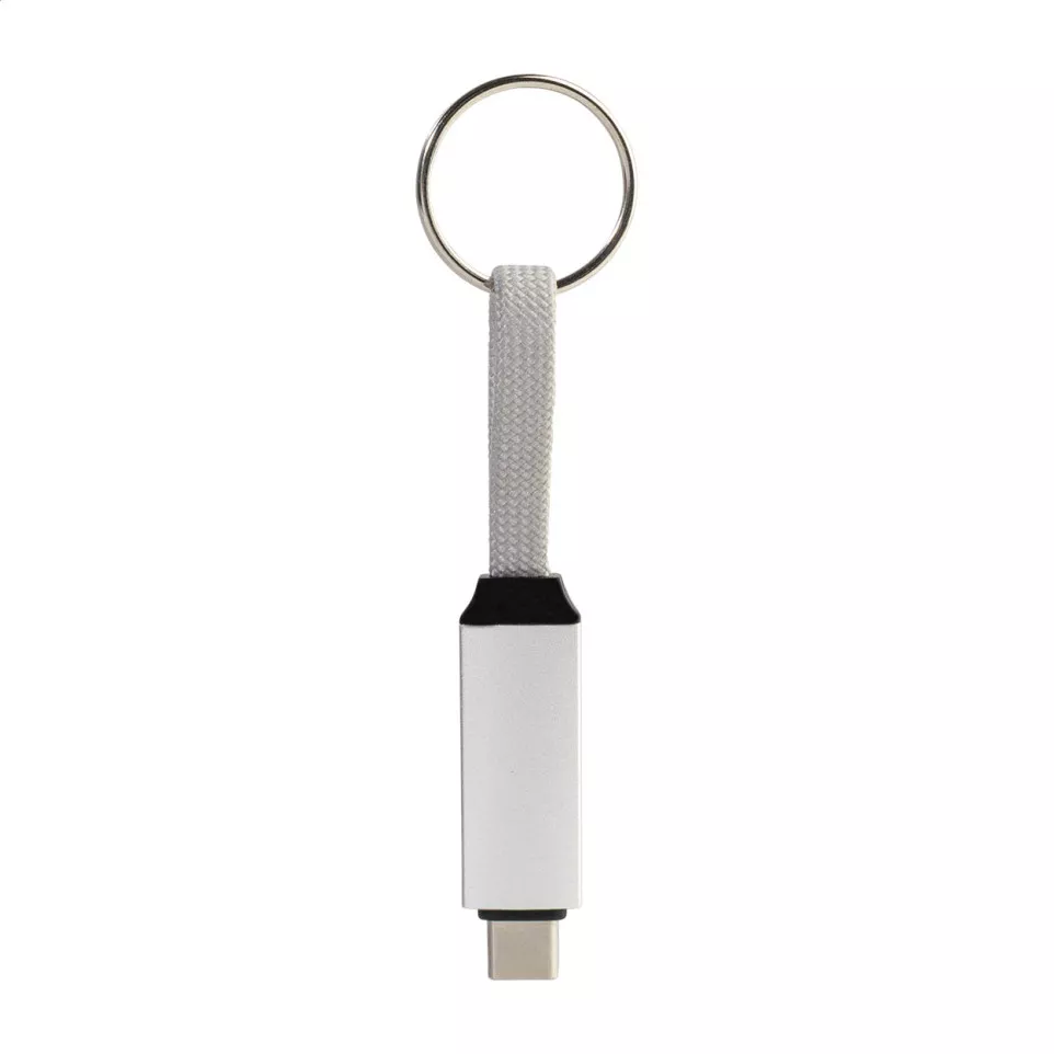 Keycab silver  keyring 60W USB-C cable 