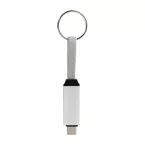 Keycab silver  keyring 60W USB-C cable 