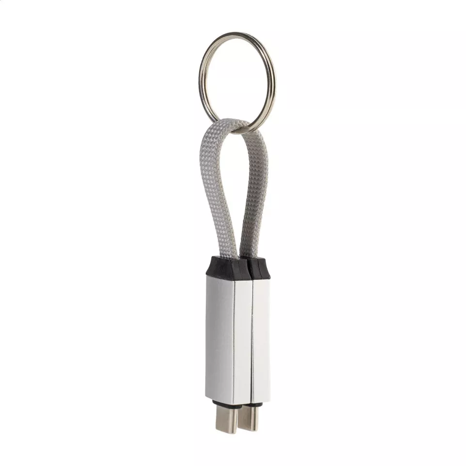 Keycab silver  keyring 60W USB-C cable 
