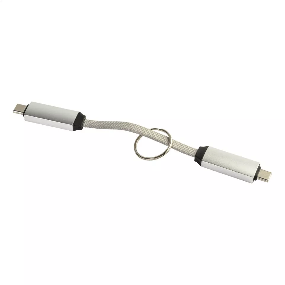 Keycab silver  keyring 60W USB-C cable 