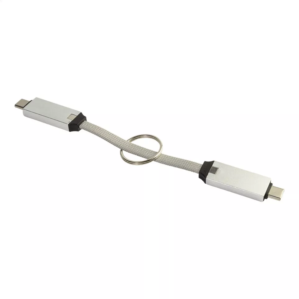 Keycab silver  keyring 60W USB-C cable 