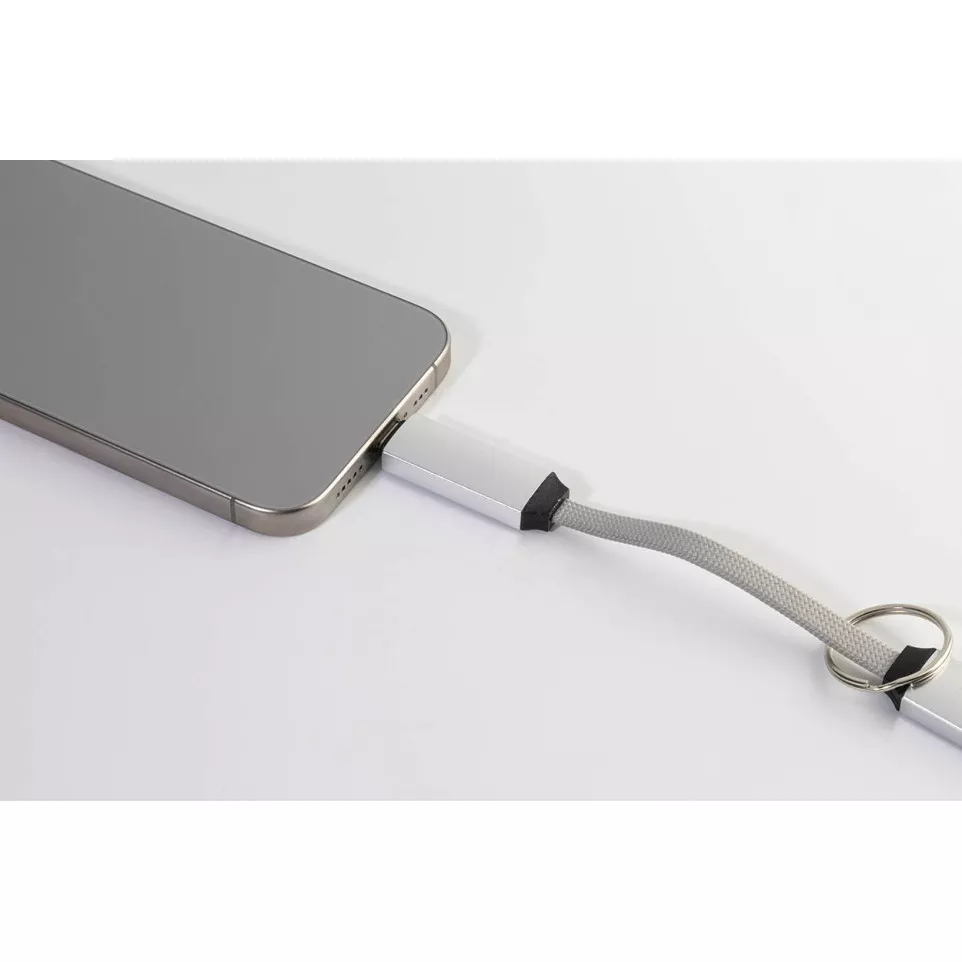 Keycab silver  keyring 60W USB-C cable 