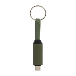 Keycab donker groen  sleutelhanger 60W USB-C kabel 
