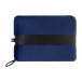 Napwrap donker blauw  2in1 reisdeken en kussen 
