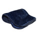 Napwrap donker blauw  2in1 reisdeken en kussen 