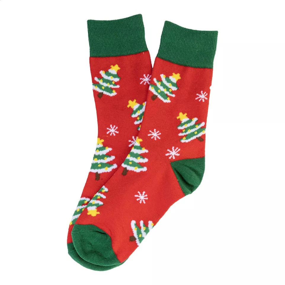 Julsokka rood groen Kerstsokken, boom...