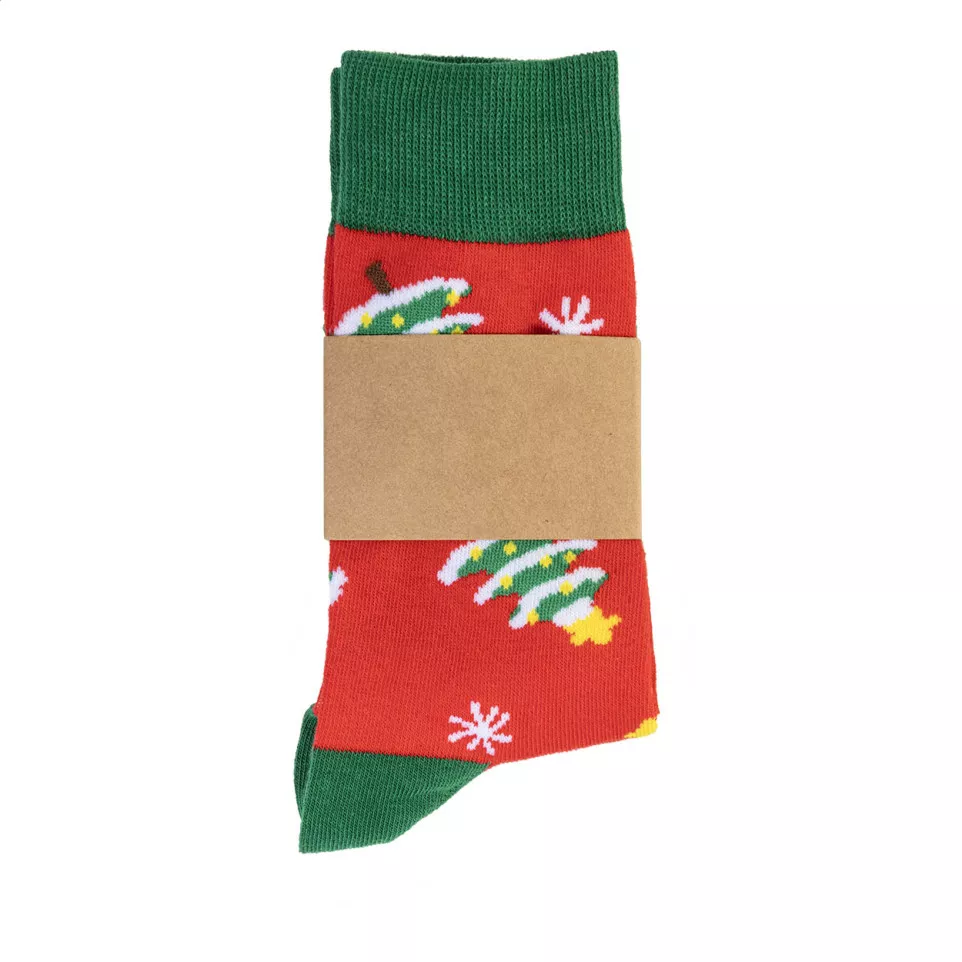 Julsokka rood groen Kerstsokken, boom...