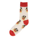 Julsokka naturelle rouge Chaussettes de Noël, rennes 43-46