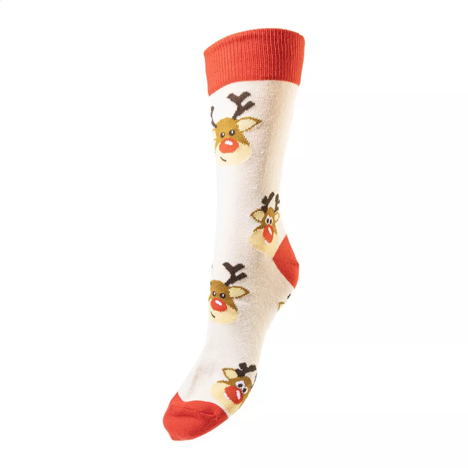 Julsokka naturelle rouge Chaussettes...