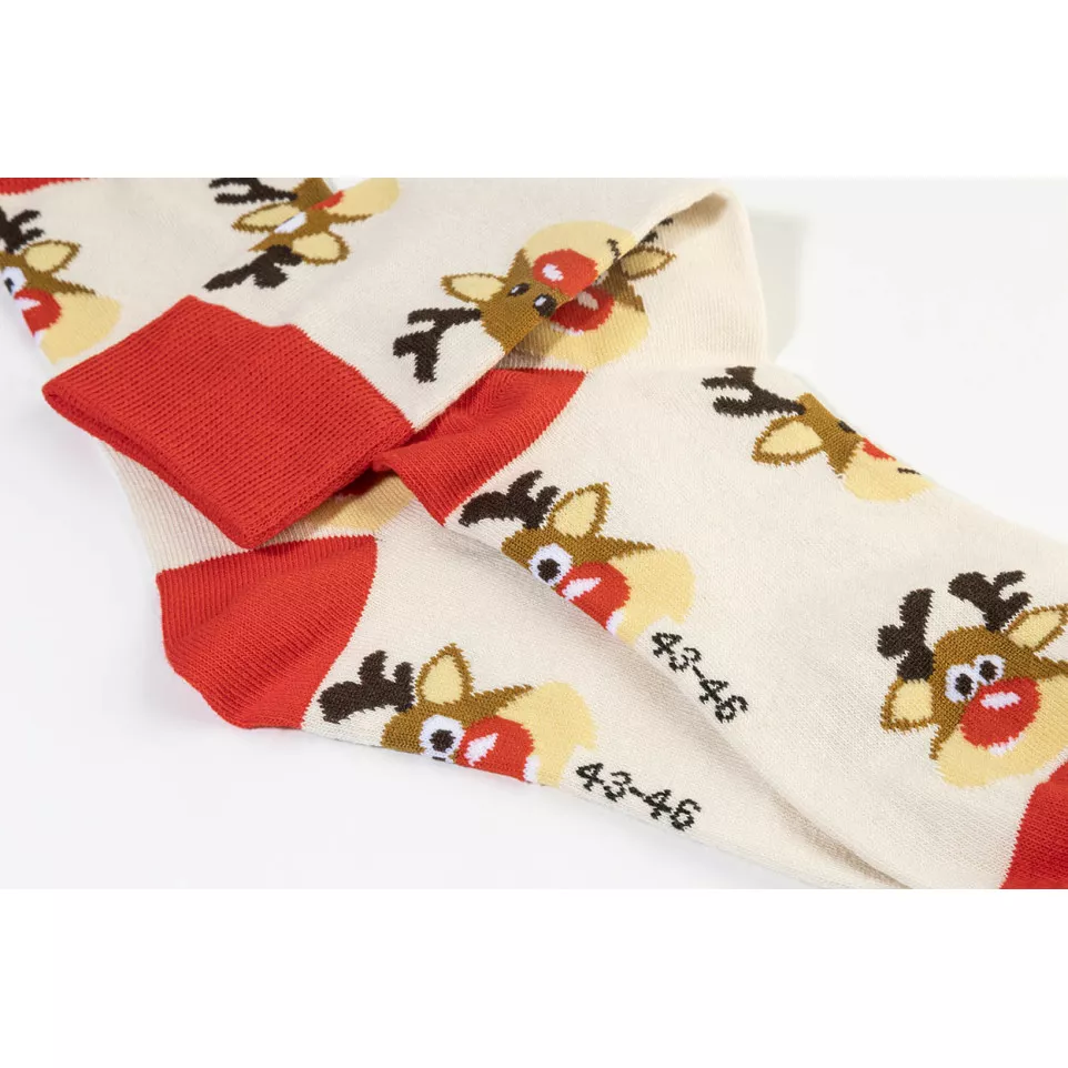 Julsokka naturelle rouge Chaussettes...