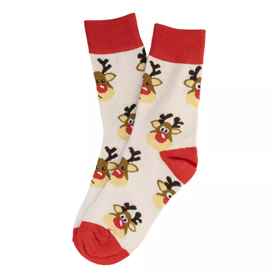 Julsokka naturelle rouge Chaussettes...