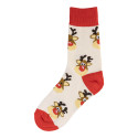 Julsokka naturelle rouge Chaussettes de Noël, rennes 38-42