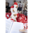 Julsokka naturelle rouge Chaussettes de Noël, rennes 38-42