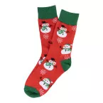 Julsokka red green Christmas socks, snowman 43-46