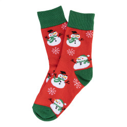 Julsokka red green Christmas socks, snowman 38-42