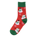 Julsokka rouge vert Chaussettes de Noël, bonhomme de neige 38-42