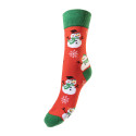Julsokka rouge vert Chaussettes de Noël, bonhomme de neige 38-42