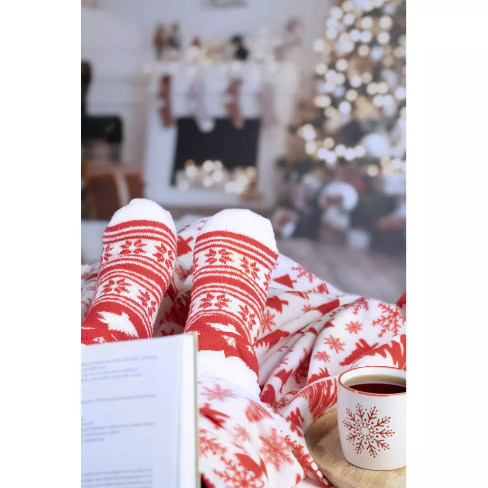 Norsokkar rood  Kerst slipper sokken 