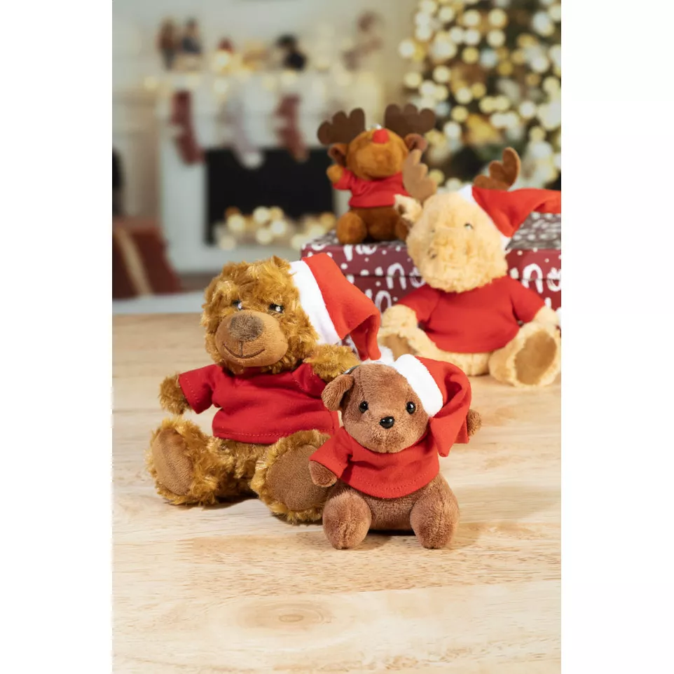Mjuknalle brown red RPET plush teddy...