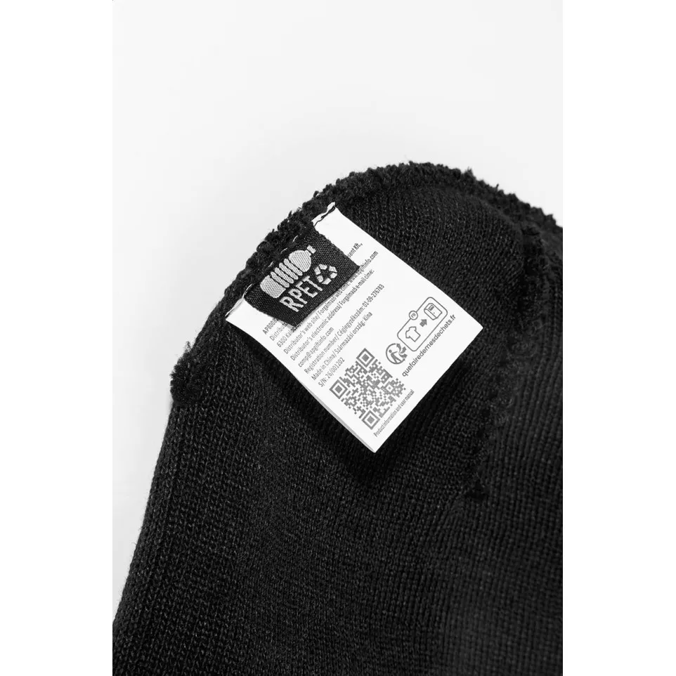 Patchie noir  Bonnet d'hiver en RPET 