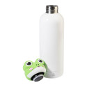 ZooSip white green kids insulated bottle, frog 
