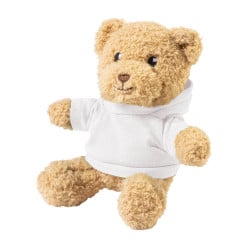 Hobear wit  RPET pluh teddybeer met hoodie 