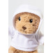 Hobear white  RPET pluh teddy bear with hoodie 