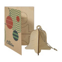 FestiCard Kraft natural  Christmas card, bell 