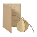 FestiCard Kraft naturelle  Carte de Noël, boule 