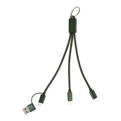 Rafob vert foncé  Porte-clés avec câble de charge USB 