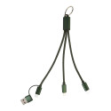 Rafob donker groen  Sleutelhanger USB oplader kabel 