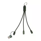 Rafob dark green  keyring USB charger cable 