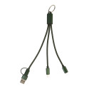 Rafob dark green  keyring USB charger cable 