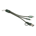 Rafob donker groen  Sleutelhanger USB oplader kabel 