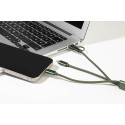 Rafob donker groen  Sleutelhanger USB oplader kabel 