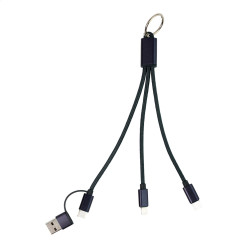 Rafob dark blue  keyring USB charger cable 