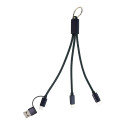 Rafob donker blauw  Sleutelhanger USB oplader kabel 