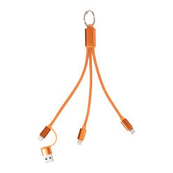 Rafob orange  Porte-clés avec câble de charge USB 
