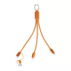 Rafob orange  keyring USB charger cable 