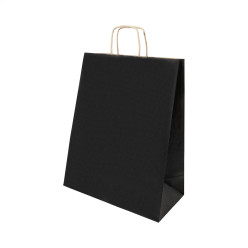 Papbag S black  paper gift bag, small 