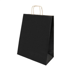 Papbag M black  paper gift bag, medium 