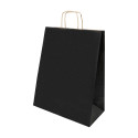 Papbag M black  paper gift bag, medium 