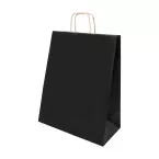 Papbag M black  paper gift bag, medium 