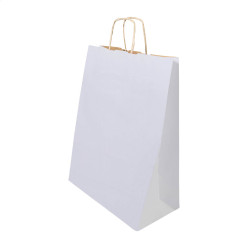 Papbag M blanc  Sac cadeau en papier, format moyen 