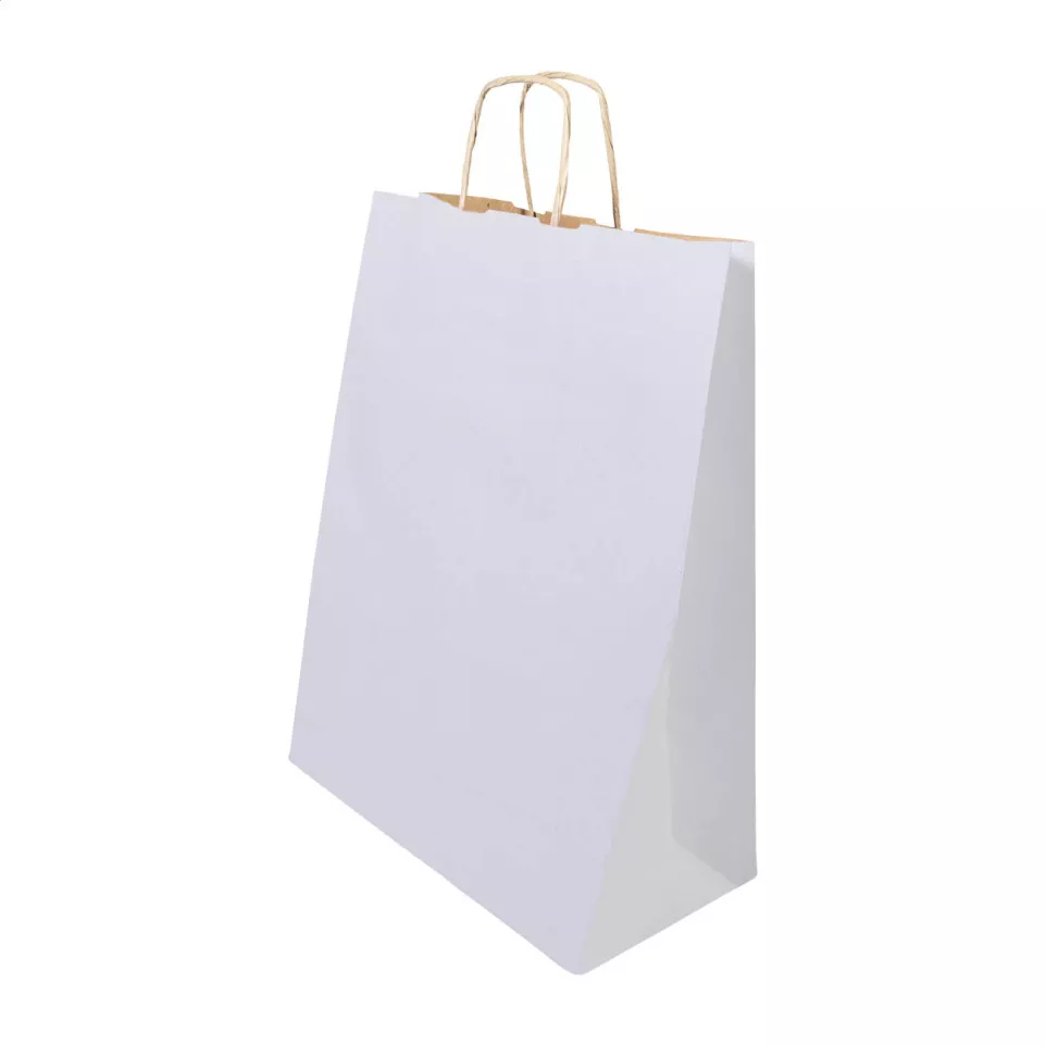 Papbag M blanc  Sac cadeau en papier,...