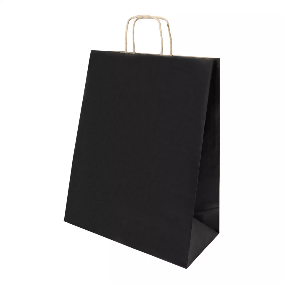 Papbag L black  paper gift bag, large 