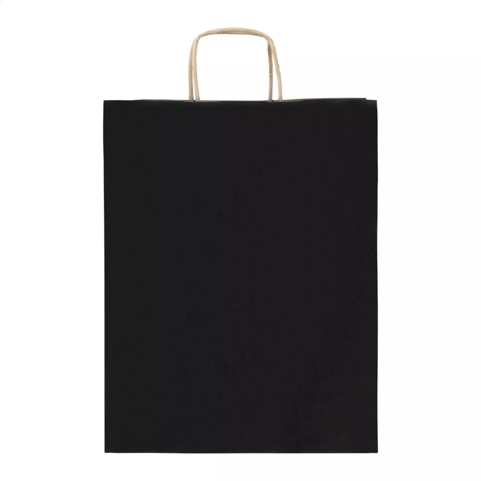 Papbag L black  paper gift bag, large 