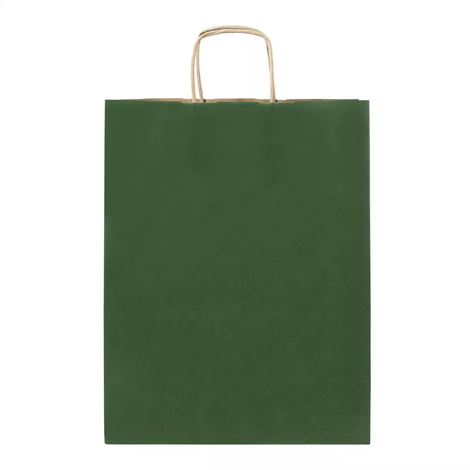Papbag L green  paper gift bag, large 